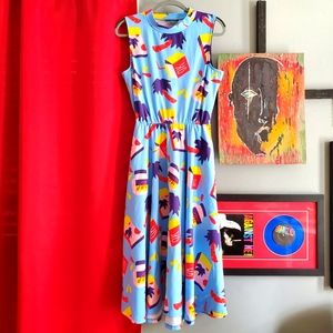 Nooworks XL Dahlia dress in Snacks print